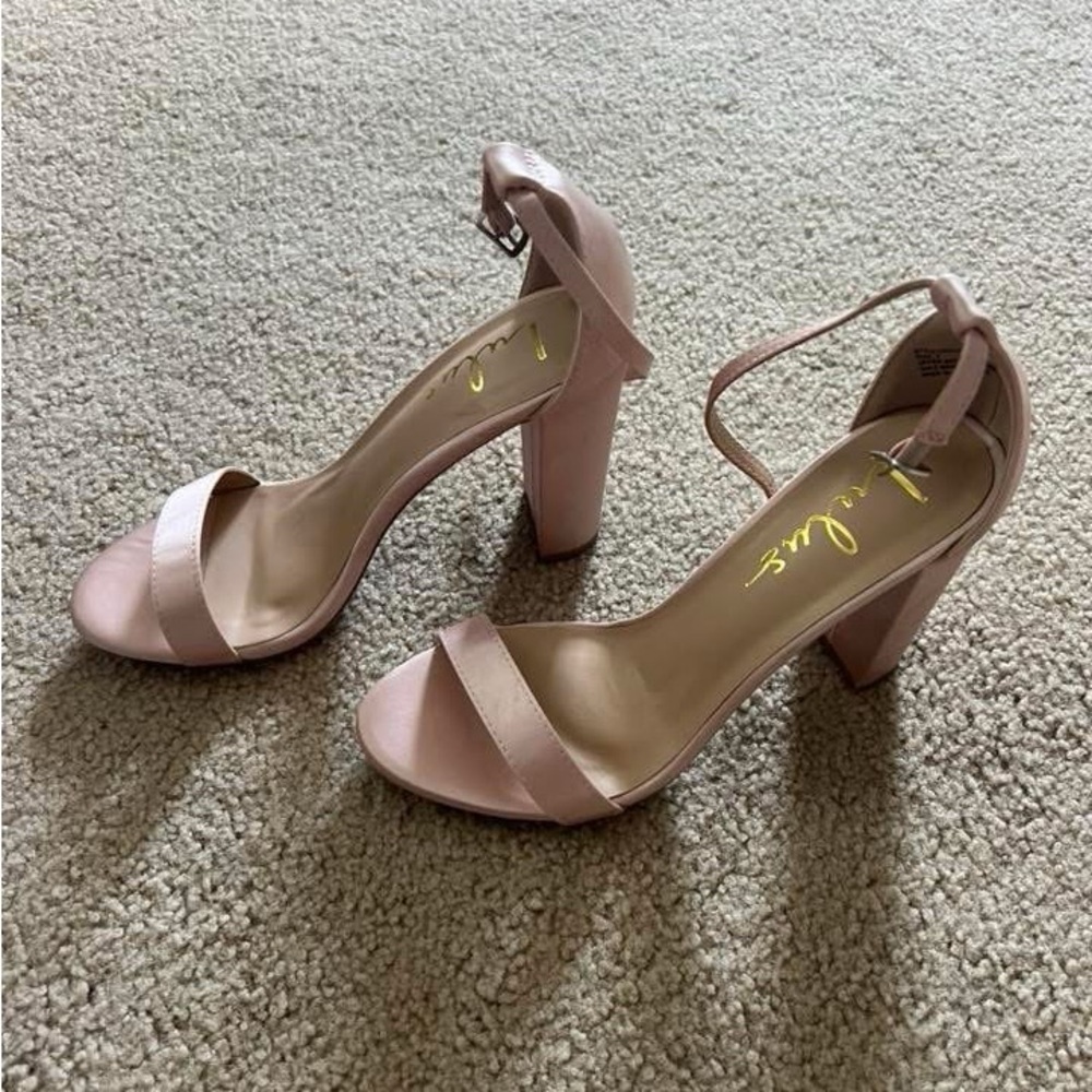 Lulu’s Blush Satin Heels